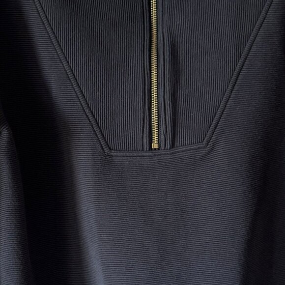 Varley Vine Half Zip Pullover Sweatshirt Sz Md Ribbed Gold Hardware Shawl Collar - Picture 16 of 16